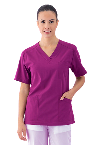 CASACCA SONIA COLLO V DONNA: casacca medicale femminile con scollo a v modello a maniche...